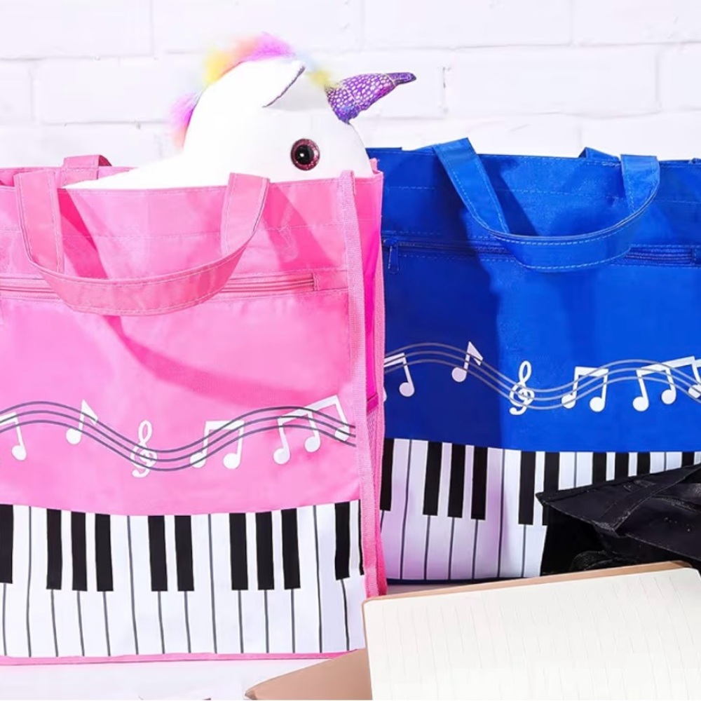 Musical Note Party Tote Bags - Pink and Blue